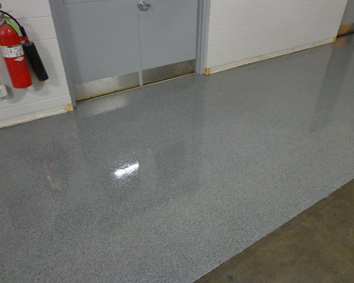 This image shows an industrial plant that has epoxy floor.