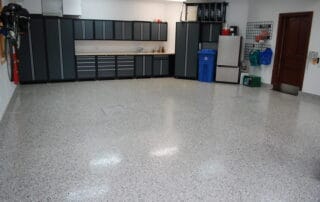 This image shows a garage floor.