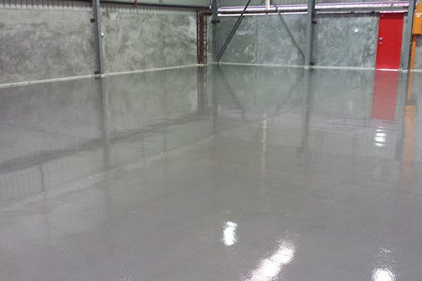 This image shows an Industrial building with a gray epoxy floor.