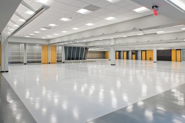 This image shows an Industrial building with white epoxy floor