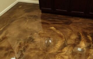 This image shows a brown metallic epoxy floor.