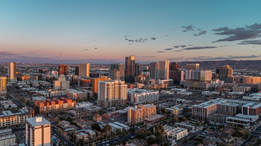 This image shows buildings in Phoenix Arizona.