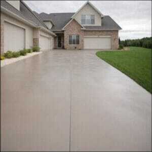 concrete coating This image shows a driveway which was newly coated concrete.
